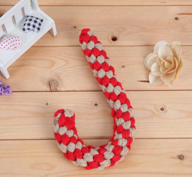 1pcs Cotton rope crutches Christmas series pet toys dog teeth cleaning and molar toys