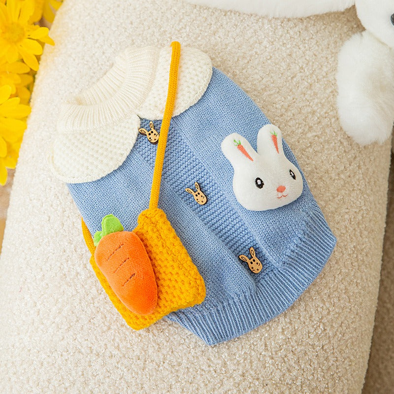 New Cute Cat Clothes Hair proof Autumn Puppet Kitten English Short Blue Cat Pet Autumn Winter Cat Sweater