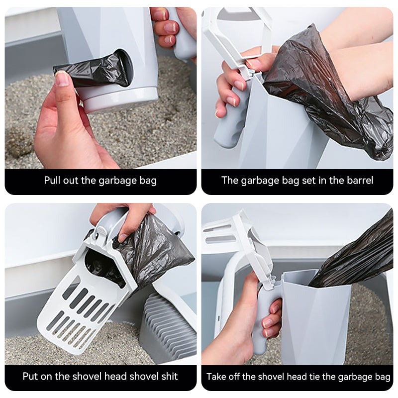 Cat Litter Shovel Self Cleaning Cats Litter Scooper Portable Cat Litter Box Kitten Toilet Cleaning Tool Pet Cat Supplies