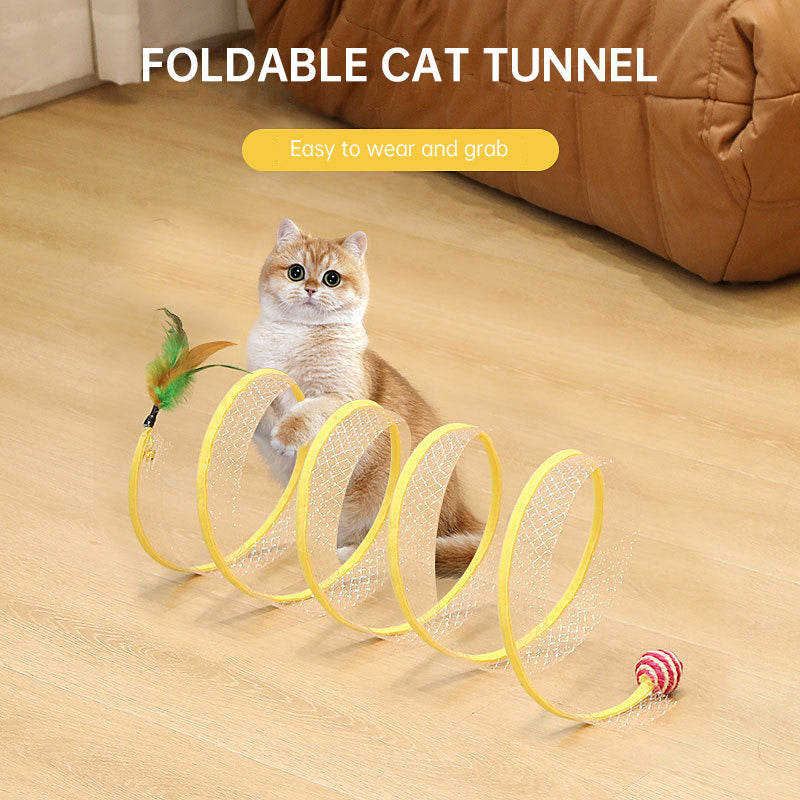 New Pet Products S-shaped Cat Tunnel Toy Foldable Channel Self Hi Cat Toy