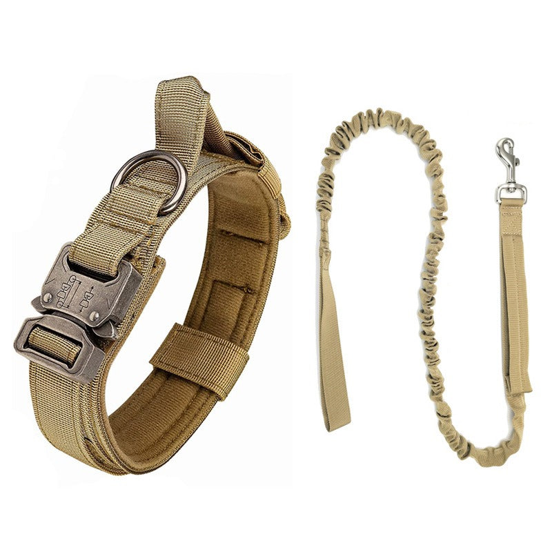 Tactical Dog Collar Thickened, Thick, and Strong Medium to Large Dog Neck Collar Golden Hair De Mu Traction Rope Chain