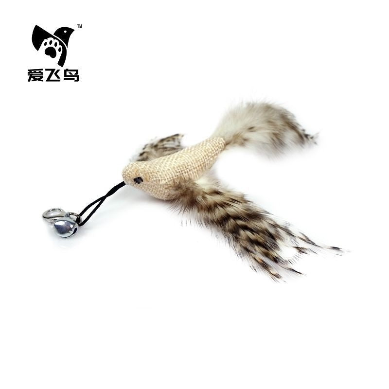 Funny Simulation Bird Interactive Cat Toy with Super Suction Cup Feather Bird for Kitten Play Chase Exercise Cat Toy Supplies