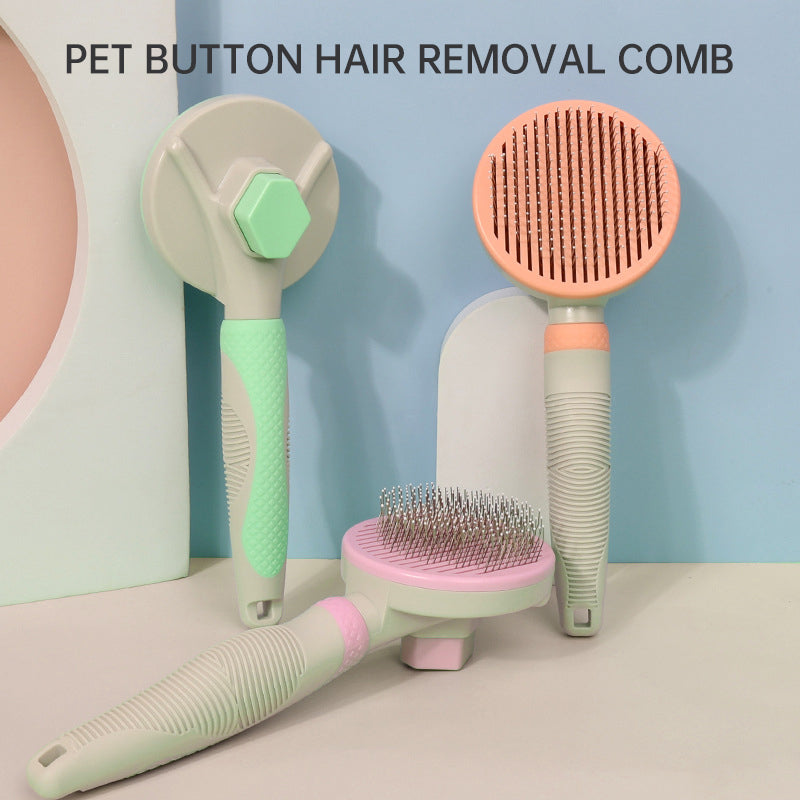 Pet Grooming Brush Self Cleaning Automatically Dog Cat Slicker Brush Remove Dog Hairs Pet Comb