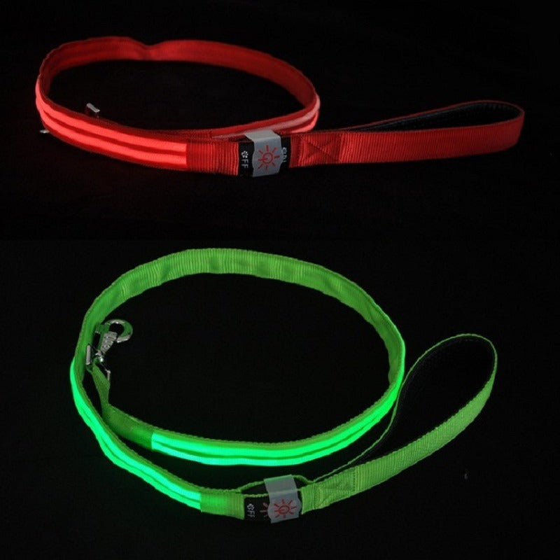 LED dual fiber traction rope USB charging luminous traction belt