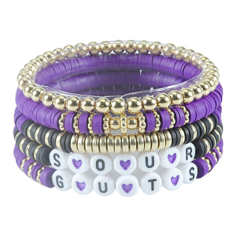 Taylor Fan Bracelet Elastic Personalized Colorful Letter Multi layered Beaded Handicraft Set