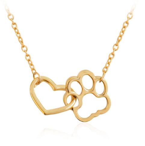 Hollow Pet Paw Footprint Necklaces Dog Cat