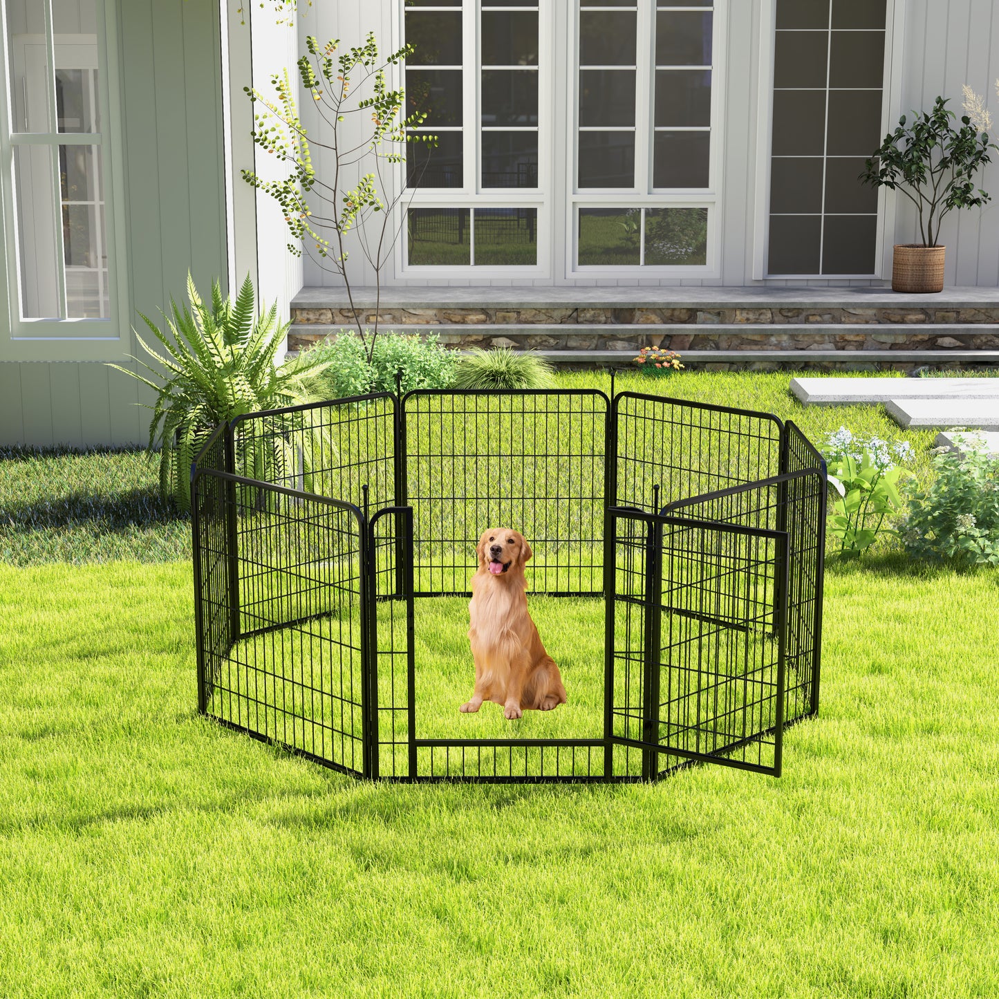 Pet Playpen Pet Dog Fence Playground Camping 32" High