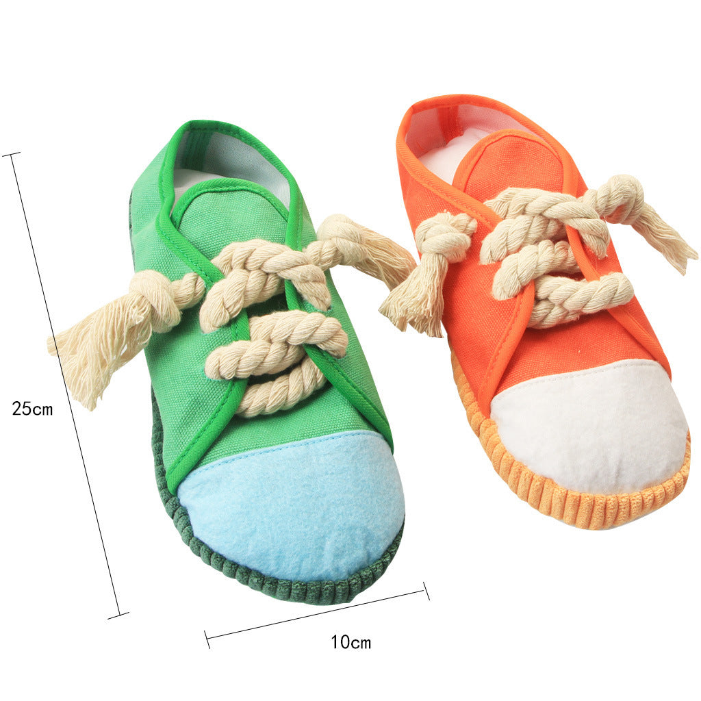 Simulation Canvas Shoes Pet Sounding Toy Dog Molar Teeth Cleaning Supplies To Relieve Boredom