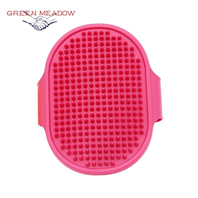 Silicone Pet Grooming Brush for Bathing Massage Brush Rubber Shampoo Comb with Adjustable Ring