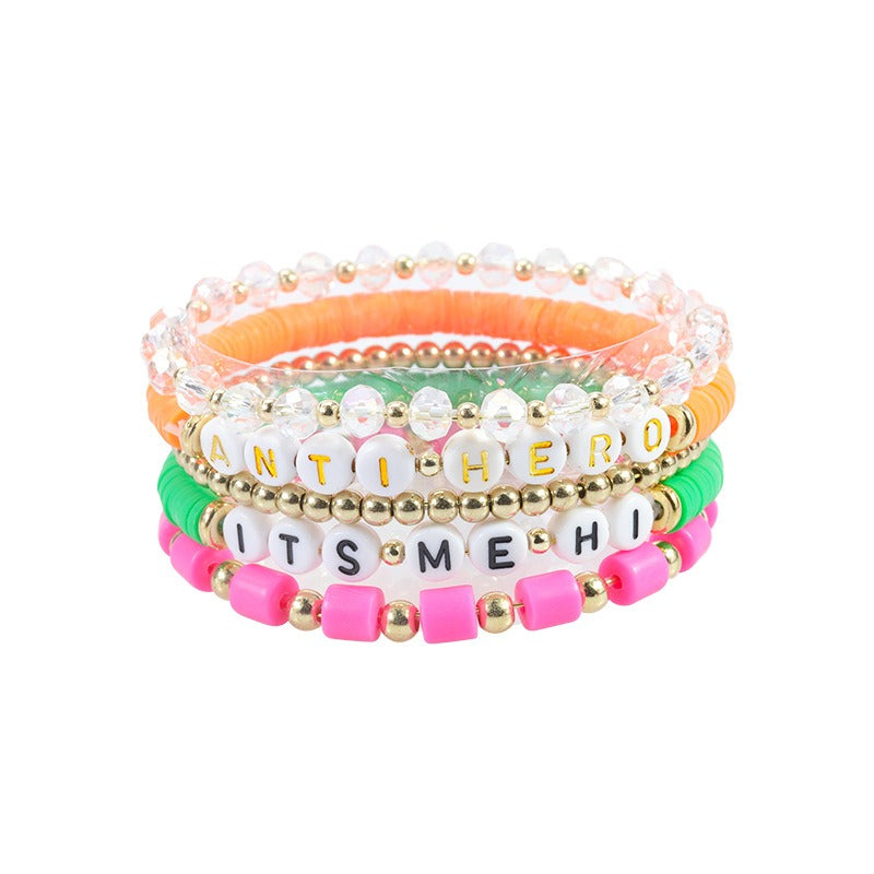 Taylor Fan Bracelet Elastic Personalized Colorful Letter Multi layered Beaded Handicraft Set