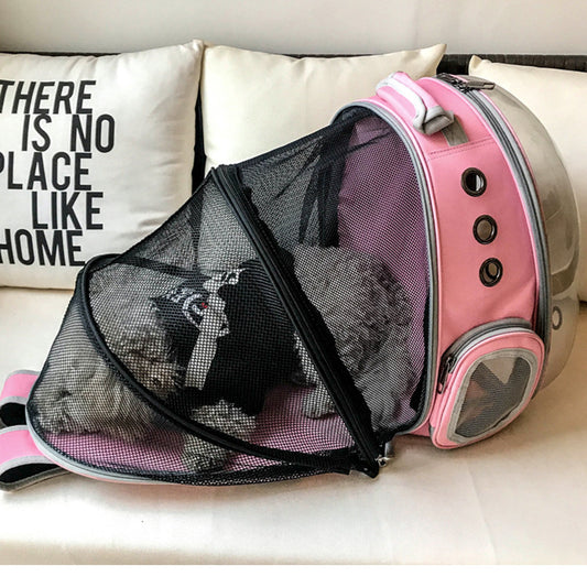 Cat Bag Panoramic Space Capsule Space Bag Pet Bag Portable Backpack Porous Breathable And Light Proof Expandable Cat Bag