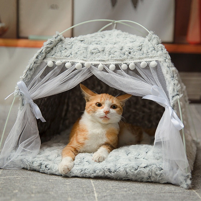 Cat Nest Summer Cat Tent Cat House Semi enclosed Pet Bed Four Seasons Dog Nest Villa Bed Supplies