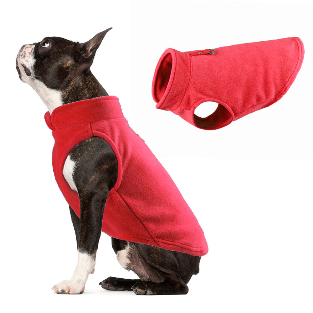 Pet Clothes Thickened Solid Fleece Pet Vest Dog Clothes