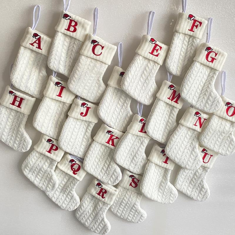 Simple letter Christmas socks Christmas socks warm men's and women's trendy socks window decorations