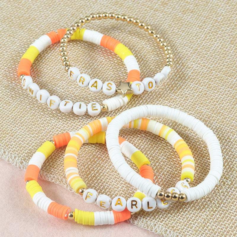 Taylor Fan Bracelet Elastic Personalized Colorful Letter Multi layered Beaded Handicraft Set