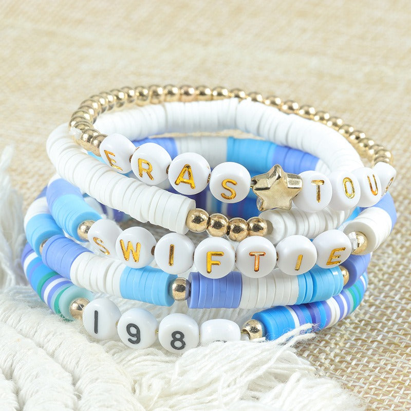 Taylor Fan Bracelet Elastic Personalized Colorful Letter Multi layered Beaded Handicraft Set