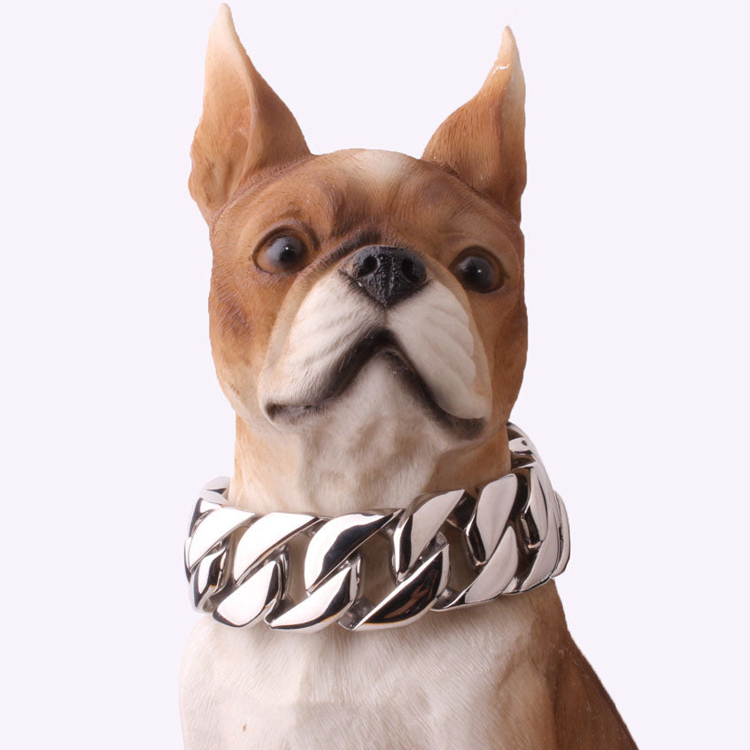 32mm Stainless Steel Dog Collar Dog Necklace Gold Dog Chain Fierce Dog Castro Bully Doberman Bulldog Dog Chain