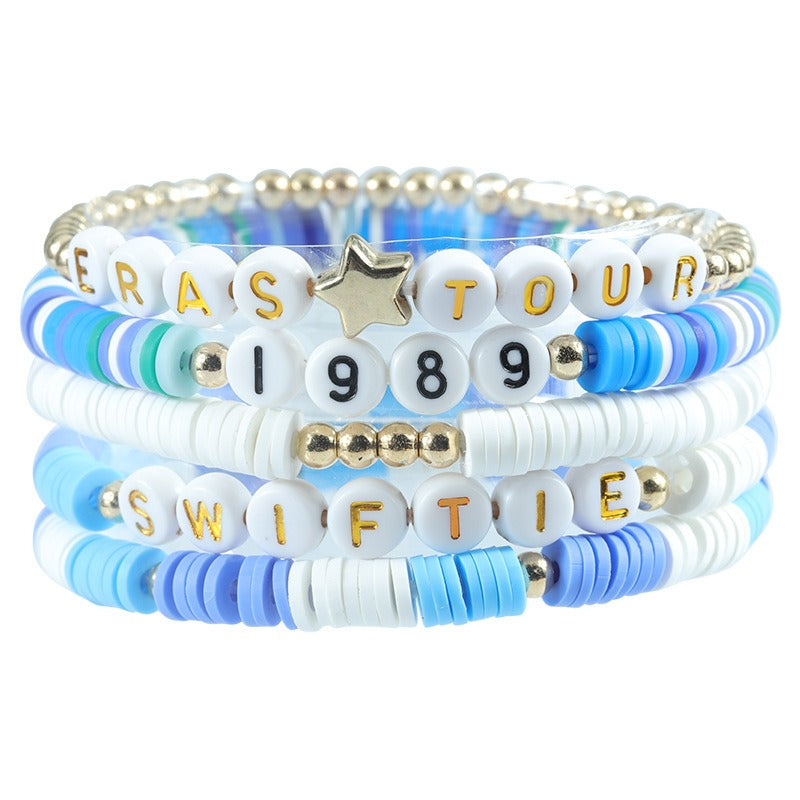 Taylor Fan Bracelet Elastic Personalized Colorful Letter Multi layered Beaded Handicraft Set