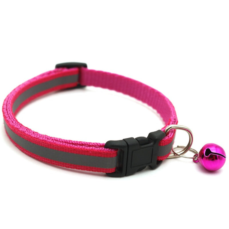 Pet reflective patch collar reflective cat and dog collar bell collar pet luminous collar