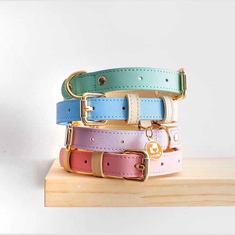 Genuine Leather Pet Dog Cat Collar Leash Dog Rope Dog Chain Dog Belt Pet Supplies