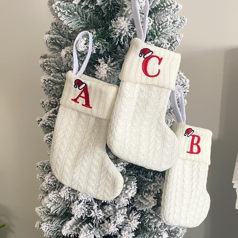 Simple letter Christmas socks Christmas socks warm men's and women's trendy socks window decorations