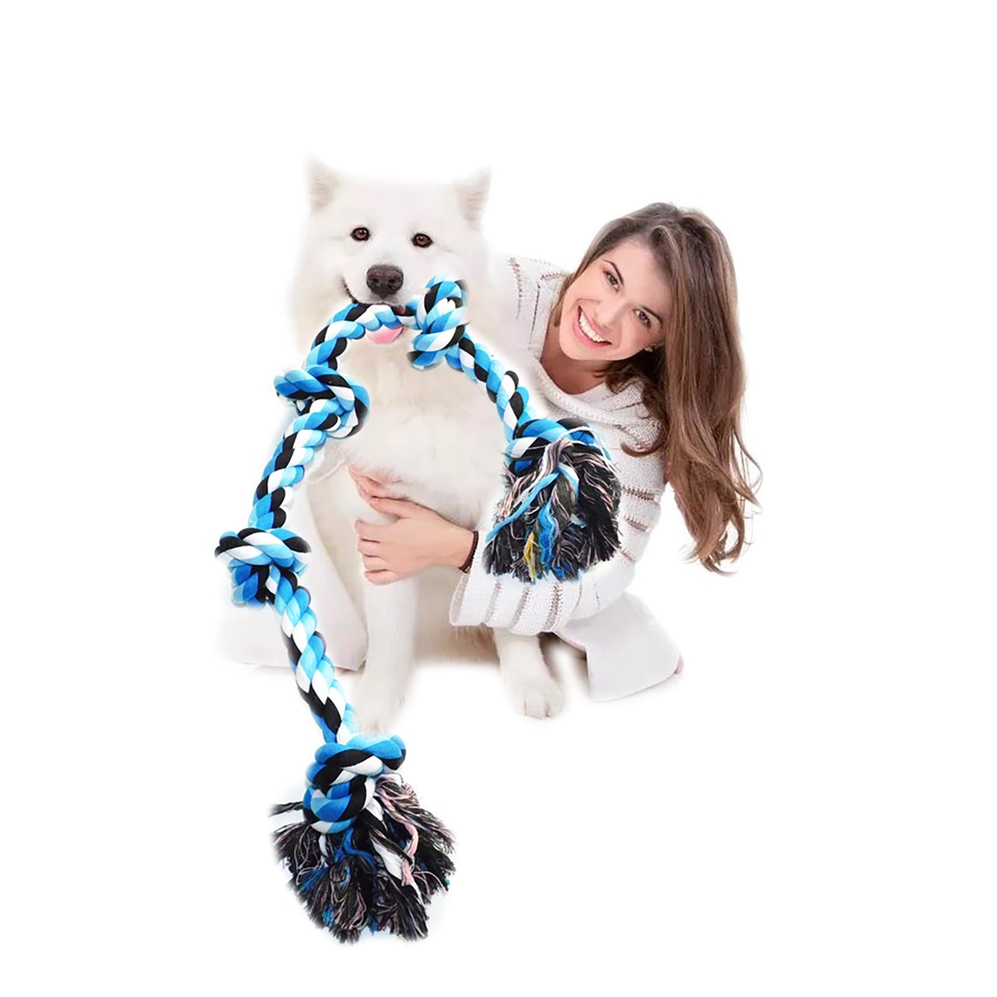 Giant Dog Rope Toy for Extra Large Dogs-Indestructible Dog Toy for Aggressive Chewers and Large Breeds 90CM Long 5 Knot