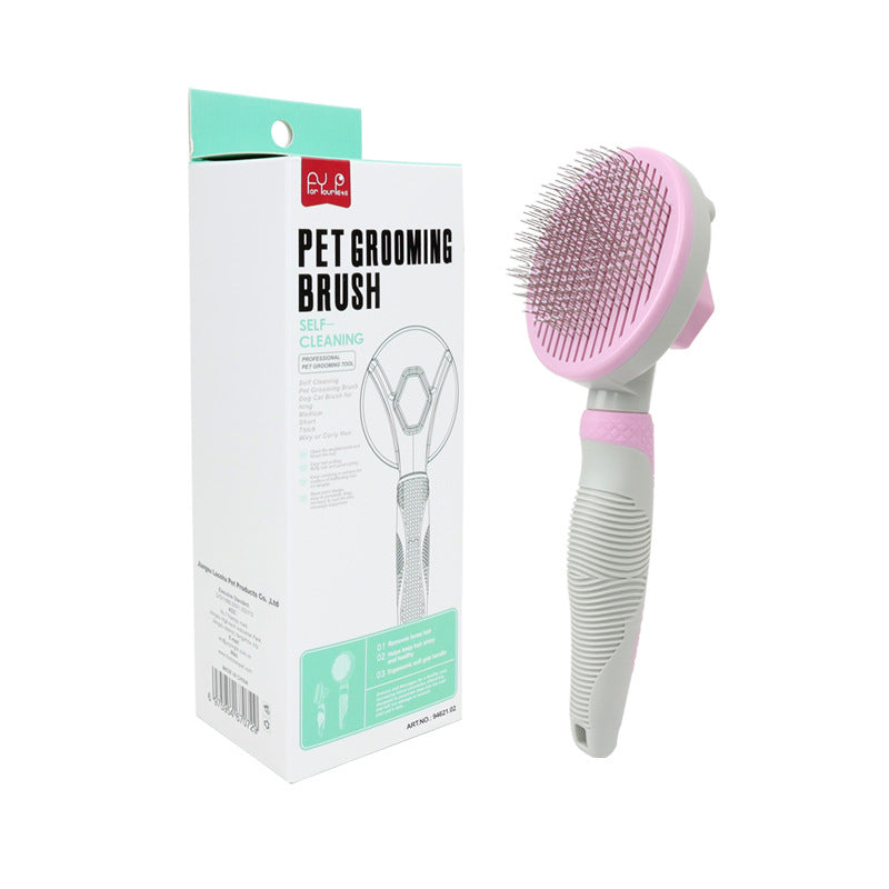 Pet Grooming Brush Self Cleaning Automatically Dog Cat Slicker Brush Remove Dog Hairs Pet Comb