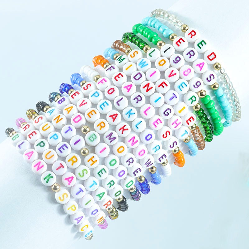 Taylor Fan Bracelet Elastic Personalized Colorful Letter Multi layered Beaded Handicraft Set