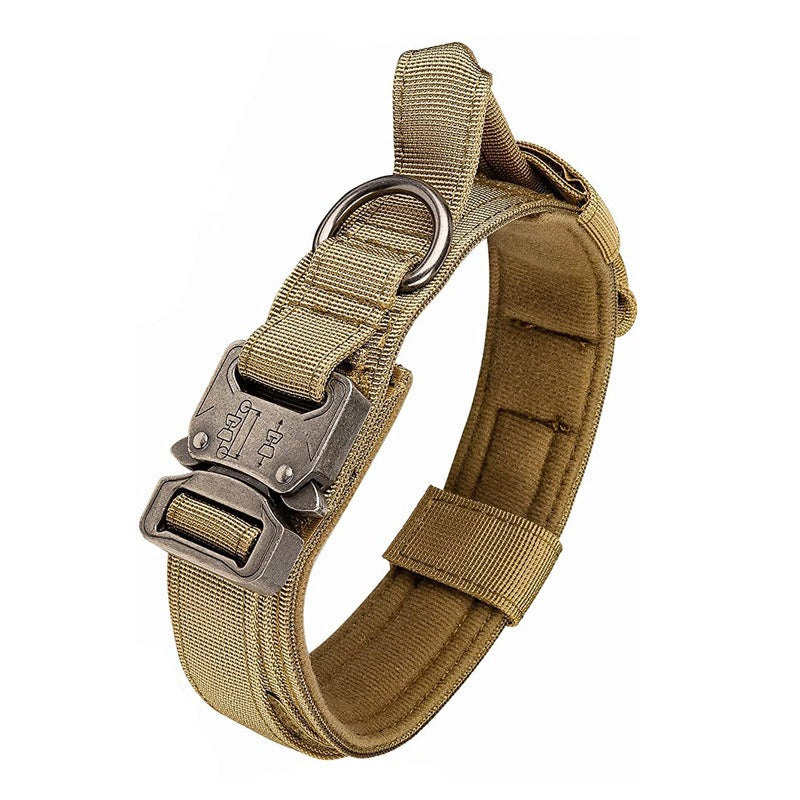 Tactical Dog Collar Thickened, Thick, and Strong Medium to Large Dog Neck Collar Golden Hair De Mu Traction Rope Chain