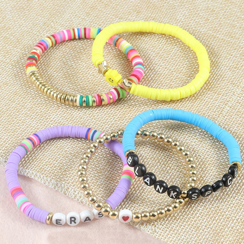 Taylor Fan Bracelet Elastic Personalized Colorful Letter Multi layered Beaded Handicraft Set