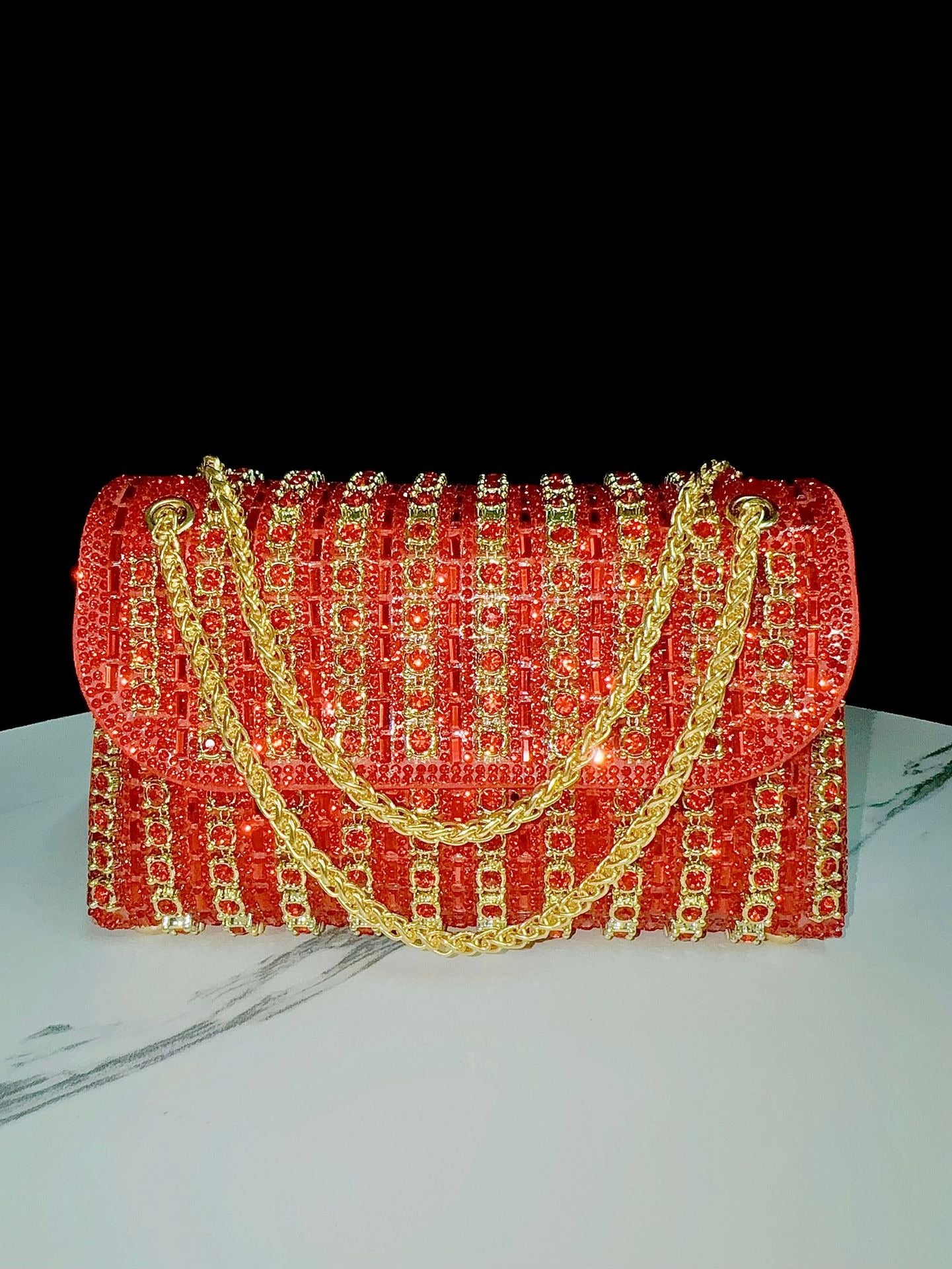 Evening gown socialite diamond handbag with diamond inlaid chain cheongsam bag crossbody