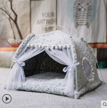 Cat Nest Summer Cat Tent Cat House Semi enclosed Pet Bed Four Seasons Dog Nest Villa Bed Supplies