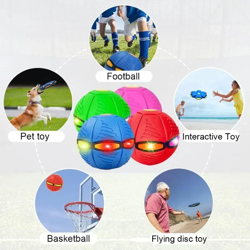 Dog Toys Ball with Lights Interactive Dog Toys Pet Toy Flying Saucer Ball UFO Magic Ball Flying Saucer Ball Dog Toy