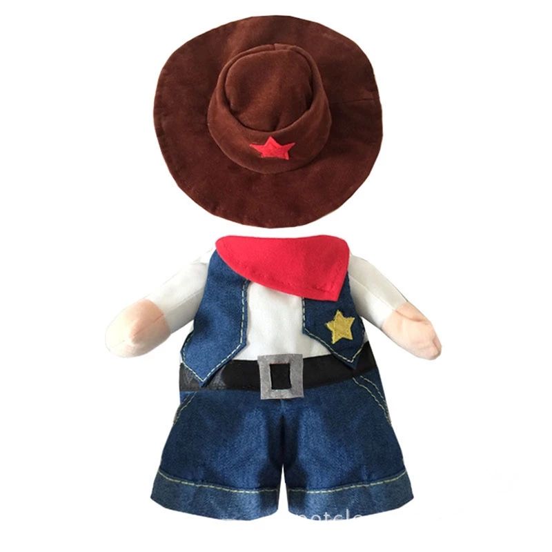 Funny Pet Costume Cowboy Role Play Suit Pet Costume Cat Halloween Christmas Party