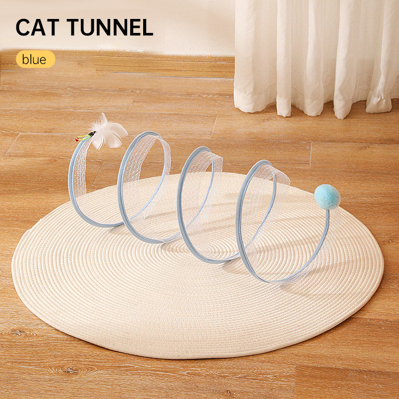 New Pet Products S-shaped Cat Tunnel Toy Foldable Channel Self Hi Cat Toy