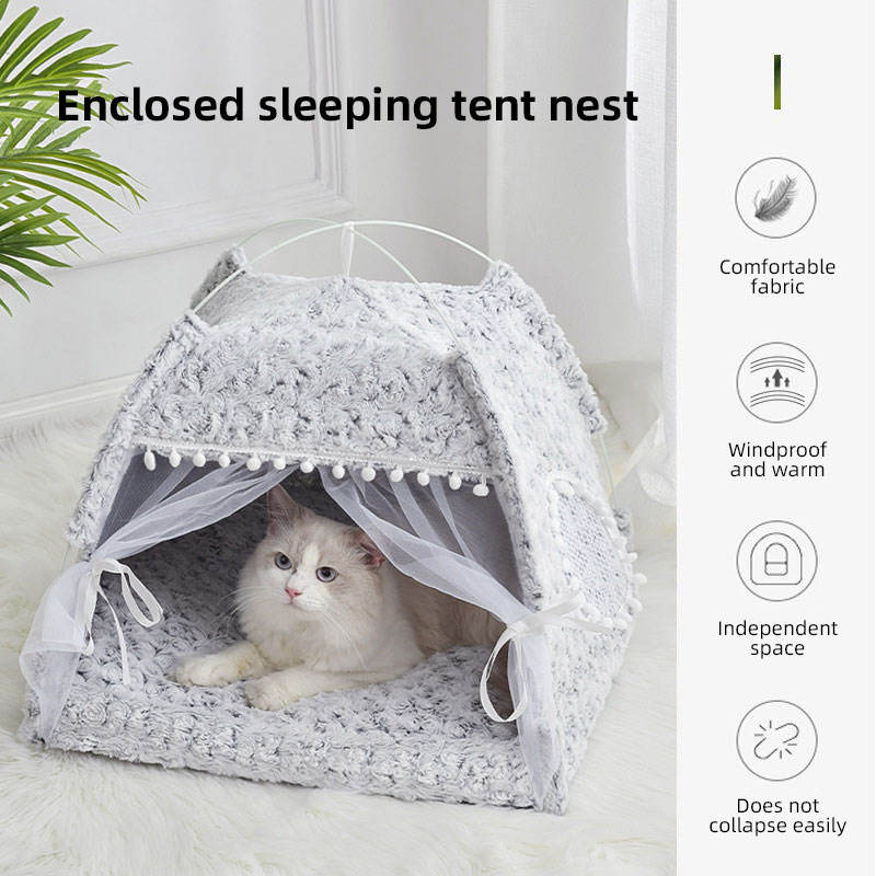 Cat Nest Summer Cat Tent Cat House Semi enclosed Pet Bed Four Seasons Dog Nest Villa Bed Supplies