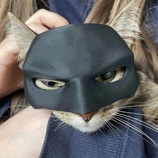 Bat Cat Avenger Mask Creative Black Cat Bat Mask Handmade Half Face Cat Mask Decorative Cat Mask for Halloween Cosplay