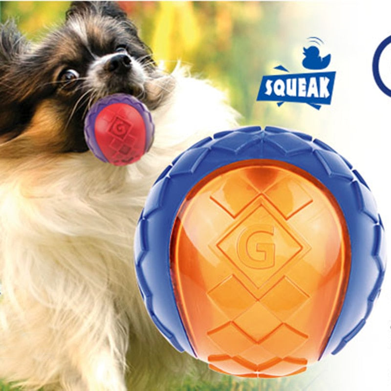 HOOPET Pet Dog Puppy Squeaky Chew Toy Sound Pure Natural Non-toxic Rubber Outdoor Play Small Big Dog Funny Ball