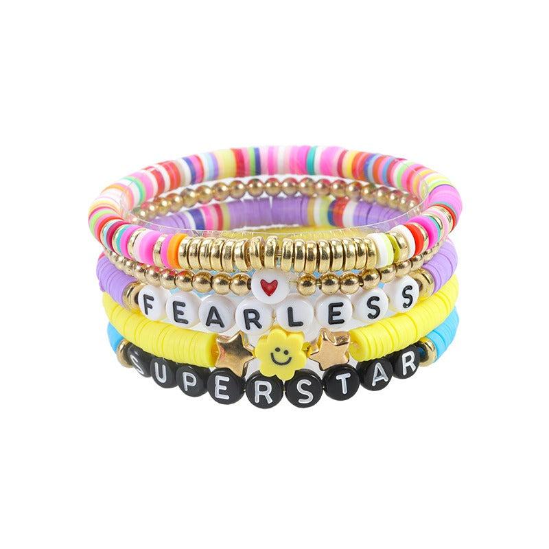 Taylor Fan Bracelet Elastic Personalized Colorful Letter Multi layered Beaded Handicraft Set