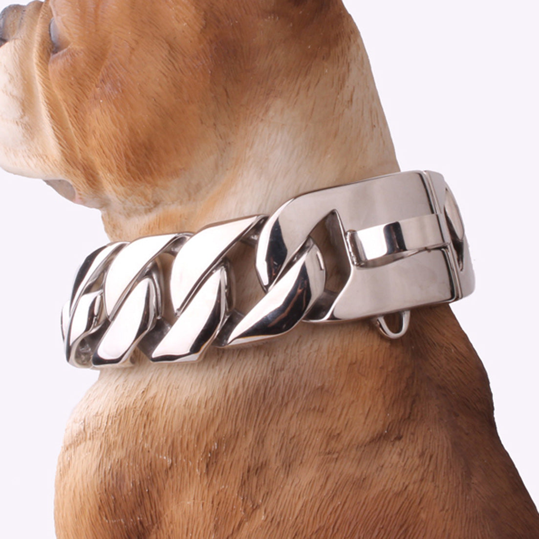 32mm Stainless Steel Dog Collar Dog Necklace Gold Dog Chain Fierce Dog Castro Bully Doberman Bulldog Dog Chain