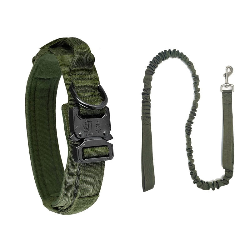 Tactical Dog Collar Thickened, Thick, and Strong Medium to Large Dog Neck Collar Golden Hair De Mu Traction Rope Chain