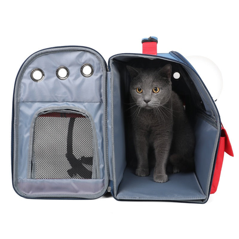 Cat Bag Large Capacity Portable Pet Bag Breathable Backpack Cat Bag Foldable Pet Backpack