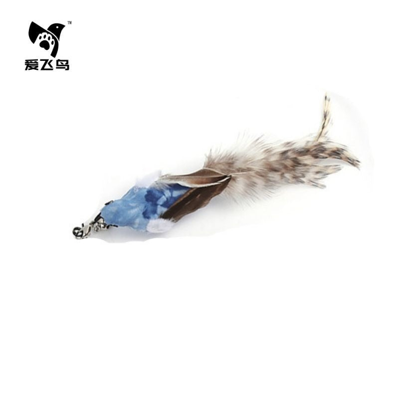 Funny Simulation Bird Interactive Cat Toy with Super Suction Cup Feather Bird for Kitten Play Chase Exercise Cat Toy Supplies