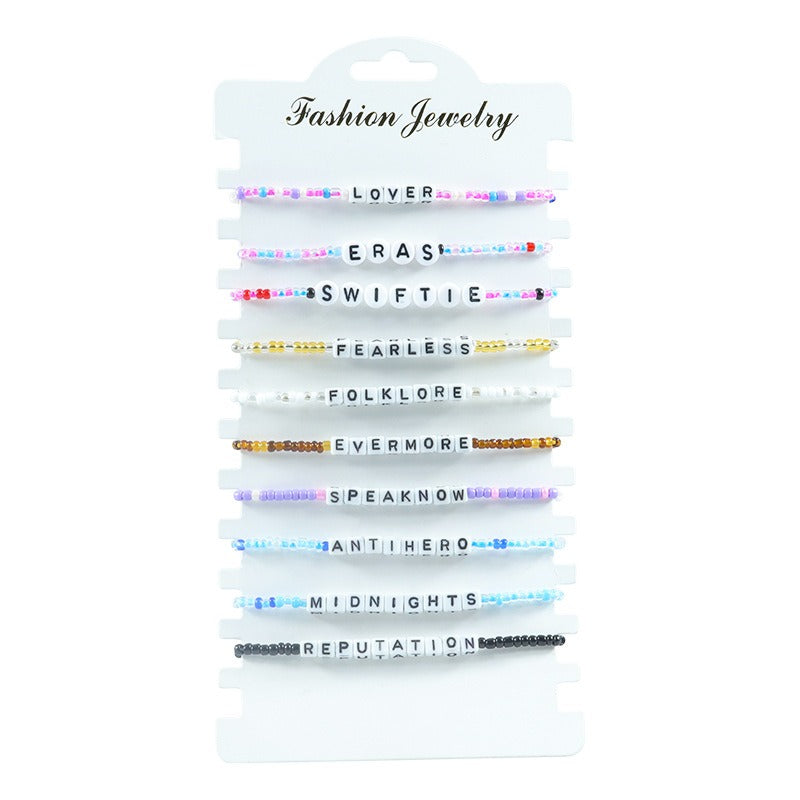 Taylor Fan Bracelet Elastic Personalized Colorful Letter Multi layered Beaded Handicraft Set