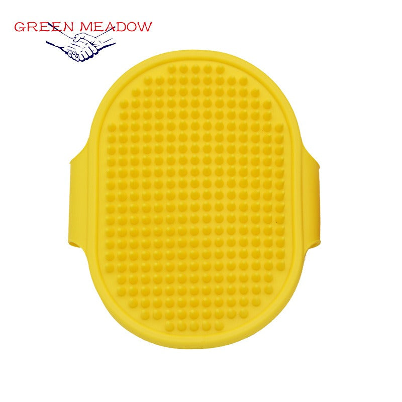 Silicone Pet Grooming Brush for Bathing Massage Brush Rubber Shampoo Comb with Adjustable Ring