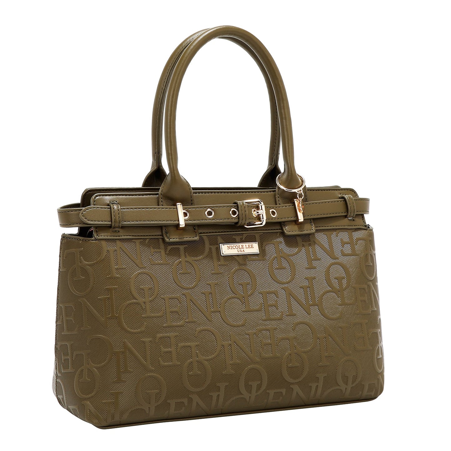 BOLSO SATCHEL ELEGANCE EN RELIEVE (OLIVA)