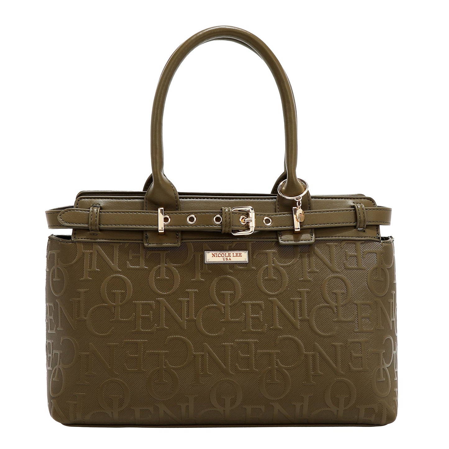 BOLSO SATCHEL ELEGANCE EN RELIEVE (OLIVA)