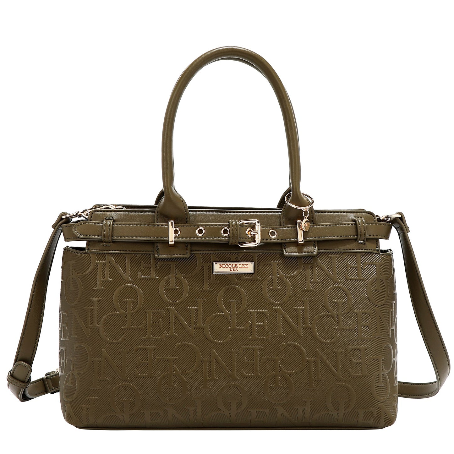 BOLSO SATCHEL ELEGANCE EN RELIEVE (OLIVA)