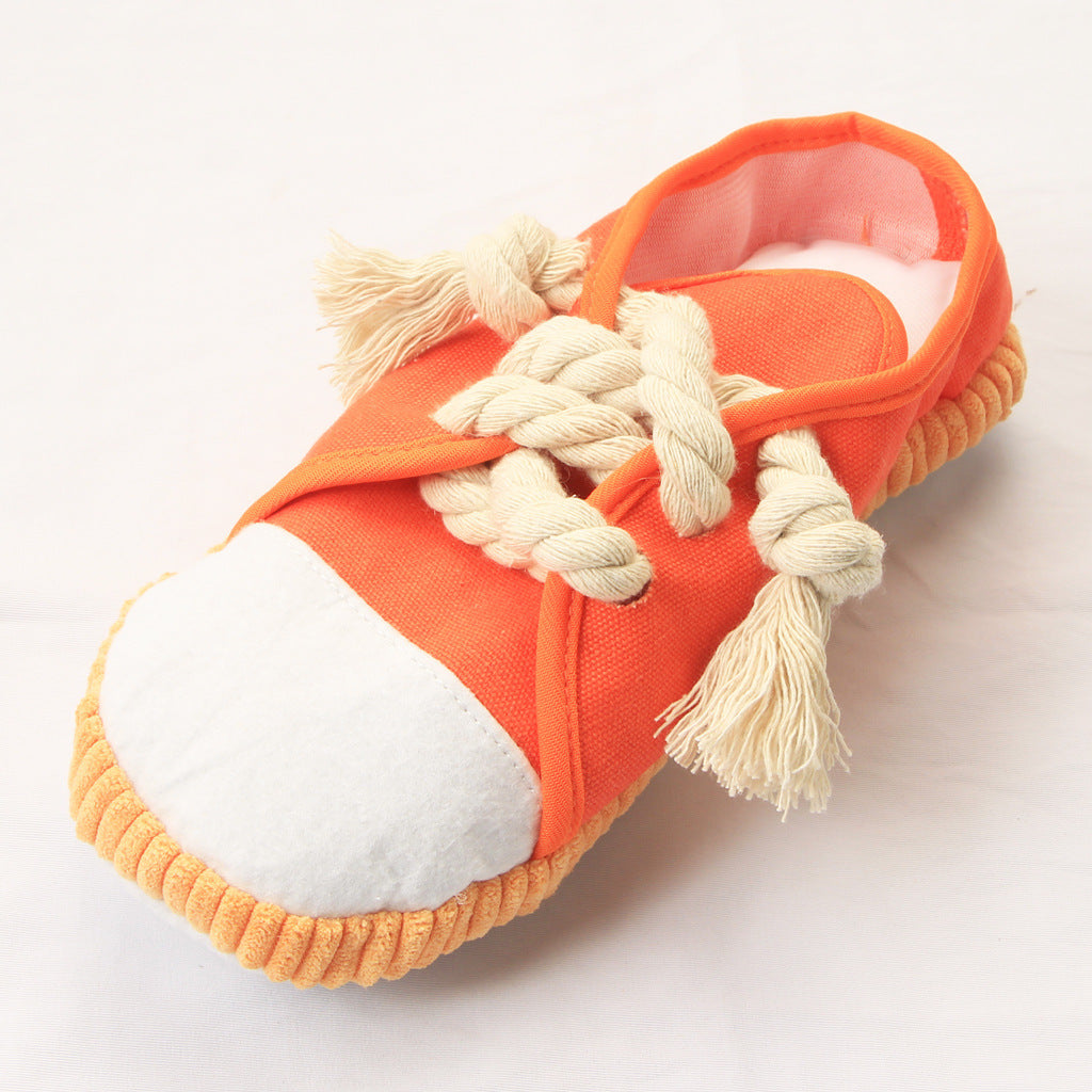 Simulation Canvas Shoes Pet Sounding Toy Dog Molar Teeth Cleaning Supplies To Relieve Boredom