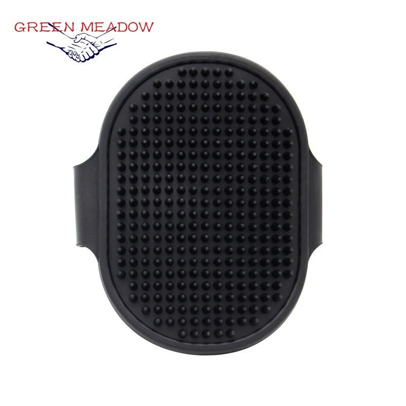 Silicone Pet Grooming Brush for Bathing Massage Brush Rubber Shampoo Comb with Adjustable Ring